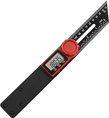 Wlauqueta Digitales Winkellineal, Digital, Winkelmesser, Typ T, Winkelmesser, 180 mm / 360 °, LCD-Display, für Holzarbeiten, Metallbau