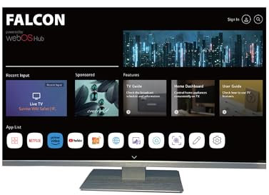 Falcon 22 inch TV WebOS SMART Wifi Camping – 12V/24V, Integrated DVD Player, Bluetooth 5.0, USB, Streaming, Freeview, Netflix, Prime Video, Pitch Perfect Television for Campervan, Motorhome iptv