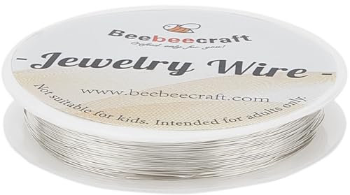 Beebeecraft 164 Fuß/50M Langlebige Silberbeschichtung Kupferdraht 28 Gauge Schmuckdraht Anlaufbeständiger Runder Draht Für Schmuckherstellungszubehör Und Bastelarbeiten