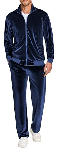 COOFANDY Men's Velour Tracksuits Jogging Sweat Suits Set 2 Piece Full Zip Tracksuit Sets for Men
