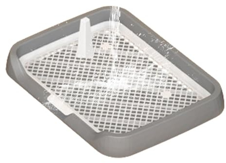 Bandeja Para Orinal Para Perros De Interior - Alfombra De Baño Para Cachorros, Bandeja Plana Para Orinal Con Rejillas De Malla | Almohadilla Para Orinar Para Perros De Fácil Limpieza Con Columna Extra