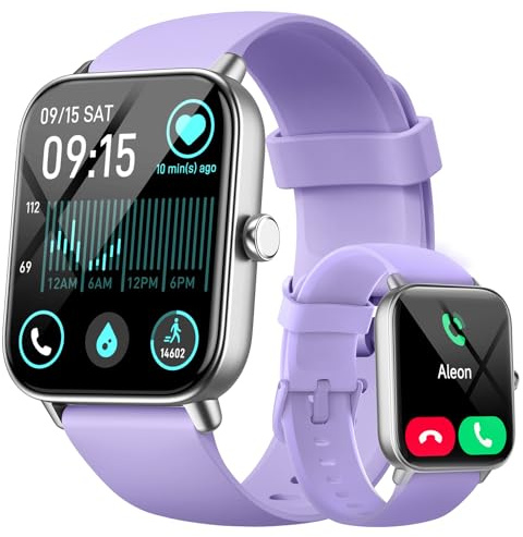aeac Smart Watches for Women(Answer/Make Call), Alexa Built-in 1.8 HD Ladies Smartwatch with Heart Rate/SpO2/Sleep Monitor, 110+Sports, IP68 Step Counter Fitness Tracker (Purple)
