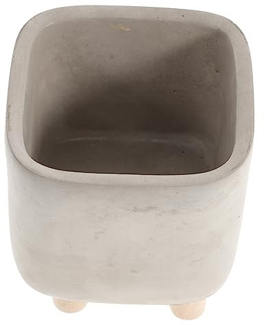 Kisangel 1stück Cement Flower Pot Mit Holzbeinen Kreativer Blumentopf Für Innen Und Außenbereich Atmungsaktives Design Vielseitig Einsetzbar Für Pflanzen Und Dekoration