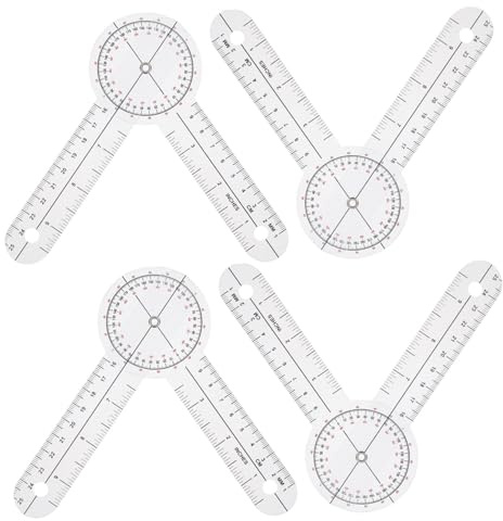 ULTECHNOVO Goniometro Circolare in Pvc Trasparente per Misurazione del Corpo e Uso Ortopedico, Resistente All'usura e Facile Lettura, Strumento Professionale Medico