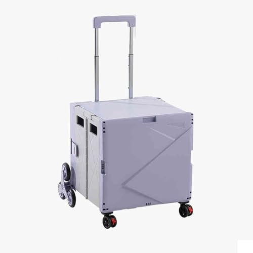 GUAWJRZDP Wagon Cart, Folding Wagon, Utility Wagon, Collapsible Wagon Cart, Wheelbarrow with Climbing Wheel, Wagon Cart with Adjustable Handle, for Activities, Parks, Camping(Purple)