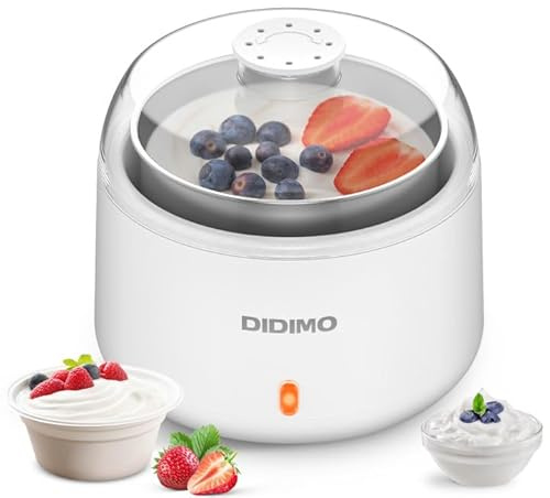 DiDimo 1.37QT Yogurt Maker Machine with Stainless Steel Bowl, Automatic Electric Greek Yogurt Maker, Probiotic Maker for Natto & Rice Wine