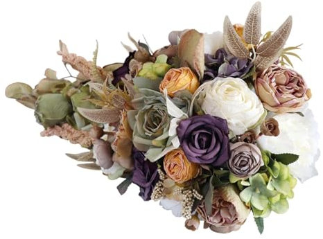 Perfeclan Hochzeit Brautstrauß Brauthandblume Eleganter Boho-Hochzeitsstrauß Künstliche Blumen Wurfstrauß zum Valentinstag