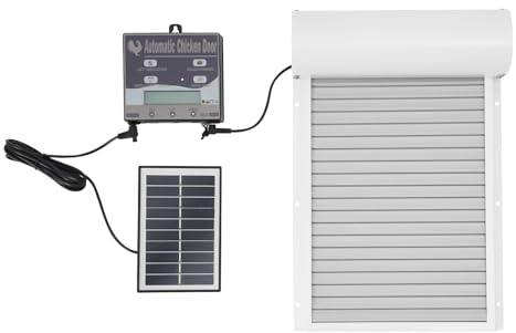 Automatische Hühnerklappe Solar mit LCD Display und Fernbedienung 4 Betriebsmodi Automatische Hühnerklappe Hühnertür Anti-Pinch IP67 Elektrische Hühnerklappe Automatisch 20.5x29.5cm