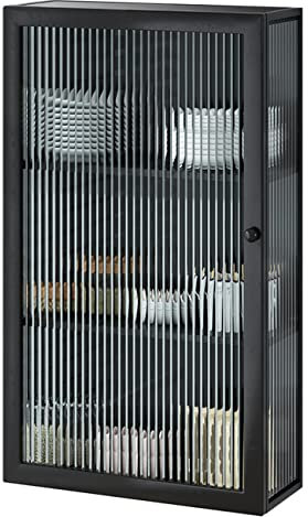 Dreistöckiger Spind-Wandschrank mit großem Fassungsvermögen für Bad und Küche, Aufbewahrung, schwarz, 60 x 35 x 15 cm