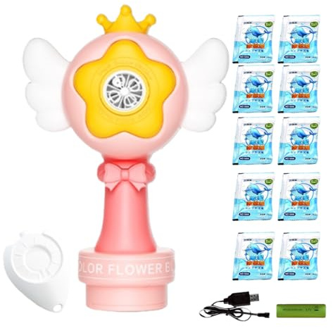 Machine à bulles pour - Jouet à bulles - Avec lumières LED - Distributeur de mousse rechargeable - Pour baignoire, piscine, sensoriel, jardin, mariage, anniversaire, fête, pelouse, jardin