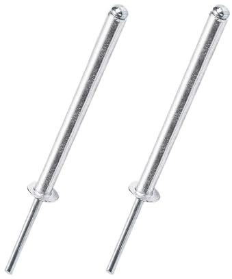 Aqxypas Remaches de escape de aluminio extra largos de metal con cabeza de cúpula y vástago de acero, mandril, remaches ciegos especiales superlargos de 3,2, 4,0 y 4,8 pulgadas (30/50 unidades)(30Pcs,
