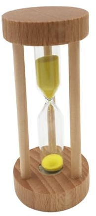 ULTECHNOVO Sablier en Bois Minuteur 3 Sable Jaune Décoration Maison Bureau Outil De Patience