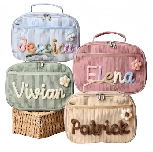 Bolsa De Almuerzo Personalizada For Niños Y Adultos, Diseño De Nombre Personalizado, Reutilizable, Bolsa Térmica A Prueba De Fugas For La Escuela, La Oficina Y El Picnic. Bolsa De Mano For Niños