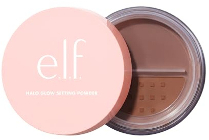 e.l.f. Halo Glow Soft Focus Setting Powder, setosa e dona un bagliore delicato senza zone lucide, leviga i pori e le linee sottili, prodotto vegano e non testato sugli animali, Deep/Rich