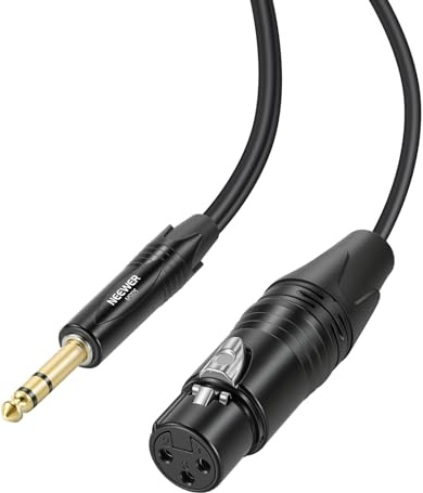 NEEWER 6,35mm 1/4Zoll TRS auf XLR Buchse Kabel, 10ft Microphone Gitarren Bass Kabeladapter Anschluss für Kondensatormikrofon Shotgun Mic Audioverstärker Mischpulte Aktivlautsprecher PA System, MS025