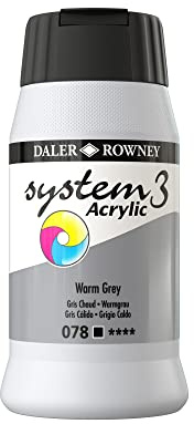 Daler-Rowney System3 Acrylic Paint, Plastic Pot, 16.91oz - 500 ml, Warm Grey