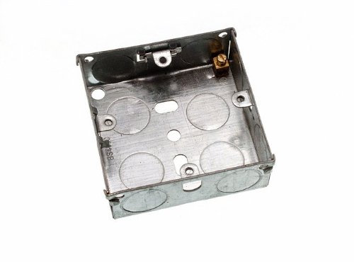 Lot von 100 Unterputz Metall Pattress Elektro Back Box Single 1 Gang 25Mm