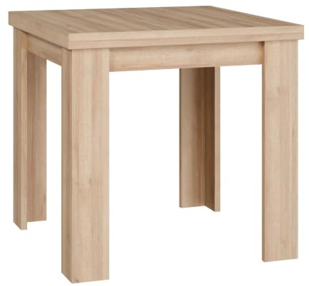 Forte Panama moderner Esstisch 80, ausziehbar auf 160 cm, Holzwerkstoff, Riviera Eiche Holzdekor, 80 (160 cm) breit x 77,6 cm hoch x 80 cm tief
