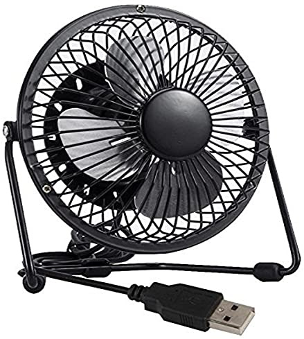 PRO ELEC PEL00858 4 USB Powered Fan - Industrial Style (USB), Black