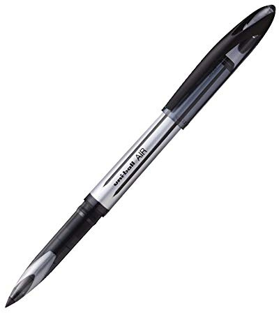 uni-ball UB-188-L Air Rollerball Pens. Premium 0.7mm Medium Nib for Super Smooth Handwriting. Writes Like a Fountain Pen. Fade and Water Resistant Liquid Uni Super Ink. Box of 12 Black Ballpoint Pens