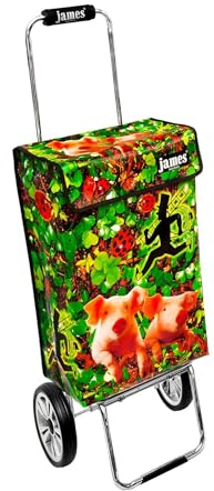 James® Einkaufstrolley modern Design Botticelli, Einkaufswagen bunt, Hackenporsche, Shopping-Lifestyle, Planenmaterial, bis 50kg Tragkraft, Grosse Räder, Made in Vienna