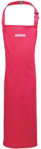 LALALO Kinder Schürze mit Namen personalisiert, Kinderschürze hochwertig bestickt, Kochschürze für Junge & Mädchen - Malschürze/Malkittel, 3-6 Jahre (43 x 53 cm), Pink