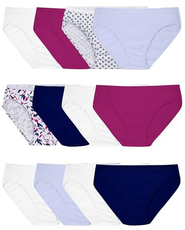 Fruit of the Loom Women's Assorted Cotton Bikini, 12 Pack