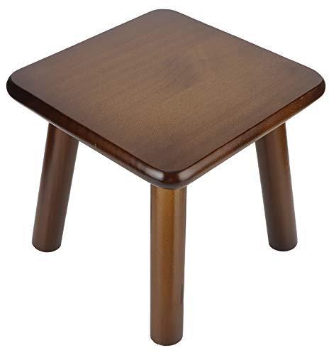 AUNMAS Kinderhocker, 26x26cm Haushalt Holz Hocker Niedliche kleine Bank Kindersitz DIY Möbel Hocker(Square-Nussbaum)