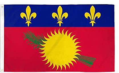 AZ FLAG Drapeau Guadeloupe Alternatif 90x60 cm Polyester 100D 2 Œillets | Usage intérieur et extérieur Drapeau décoratif guadeloupéen coutures doubles et bords renforcés avec œillets métalliques