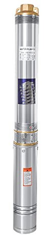 Lospitch Pompe de Puits Profond, 370W Pompe à Eau pour Puits Profond en Acier Inox, Submersible 4000L/h Débit, hauteur de pompage maximale 34 m 3,4 bar max, avec 20M de Câble de Connexion