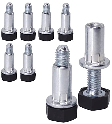 SKIR'CO (Pack of 8 pcs Height Adjustable Metal Furniture Legs, 8 mm Height Small Black Furniture Feet (8, Height 8 mm)