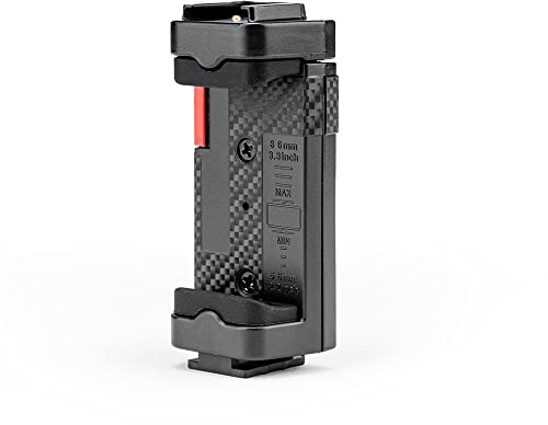 Fotopro Phone Tripod Mount with Cold Shoe 1/4 inch Screw Universal Cell Phone Adjustable Holder Adapter for Tripod Monopod Selfie Stick Desktop Video Vlogging Photograph