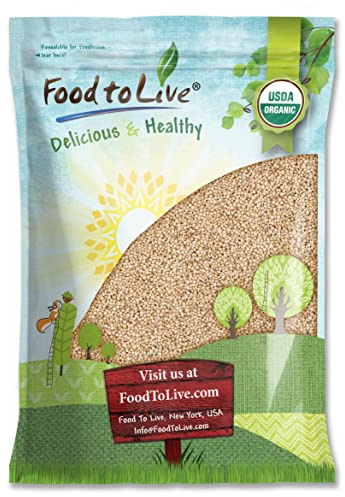 Food to Live Gluten Free Organic Whole Grain Sorghum, 10 Pounds - Non-GMO White Groats. Raw Milo Seeds. Vegan, Bulk Broom-corn. Durra is Great for Making Flour and Popped Jowar Dhani. Made in USA