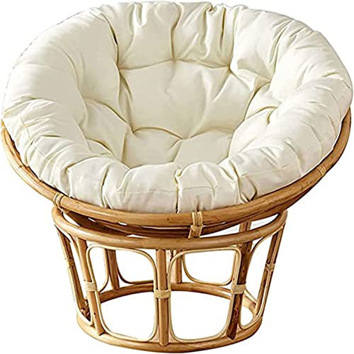 HUHJYUGE Rattan-Stuhlkissen Rundes 170x170cm, Hängekorb Stuhlkissen Wasserdichtes, Schaukelstuhlkissen im Freien Weich Verdicken Extra Großes, für Indoor Outdoor Garten Terrasse