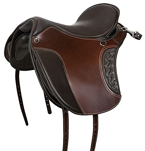 A&M Reitsport Trädlös vandringsturer sadel 1125 brun, med vita sömmar, storlek: 45 cm