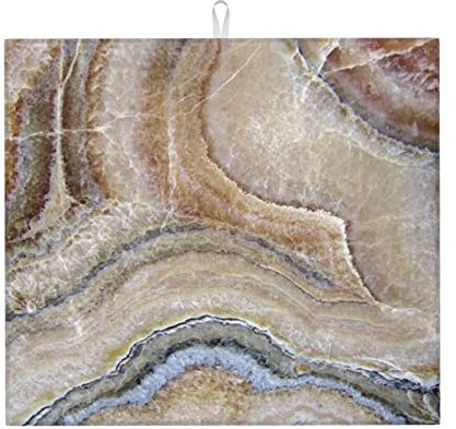 Onyx Stone Pale Blue Geschirr-Abtropfmatte, 40,6 x 45,7 cm, wendbare Mikrofaser, saugfähige Küchen-Abtropfmatte