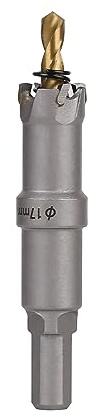Vearter TCT Hole Saw, 17mm Carbide Bit with Pilot Drill, Cutter for Hard Metal, Stainless Steel, Mild Steel, Aluminium Alloy, Copper, Iron, Plastic and Fiberglass
