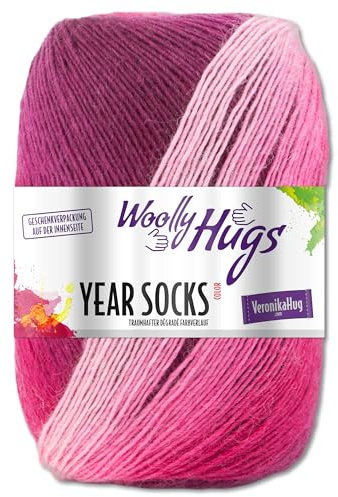 Frida's Wollhaus Woolly Hugs 100 g Year Socks Sockenwolle Sockengarn Farbverlauf 17 Farben (04 | April)