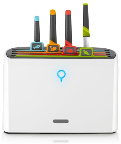 Modern Innovations Smart Cutting Board and Knife Set, Self-Cleaning with Knives Holder, Color Coded Set, All-in-One Cleaning Kitchen Tool