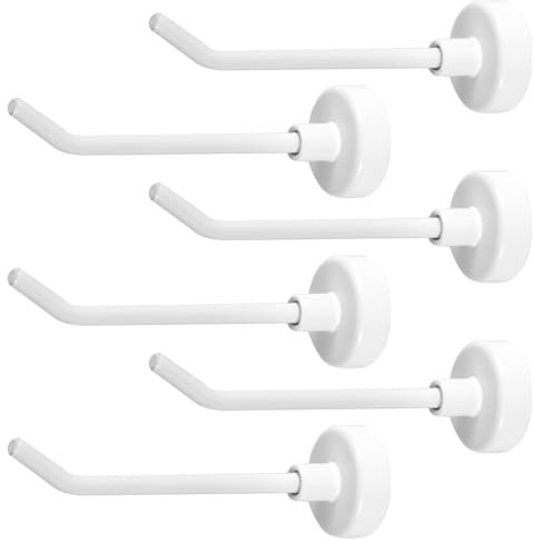 XIHIRCD 6pcs Crochets Magnétiques, 0,77kg 7cm de Long Crochets Aimantés Puissants Crochets de Croisière Magnétiques Crochet Aimanté Frigo pour Bateau de Croisière Garage Cuisine Réfrigérateur (Blanc)