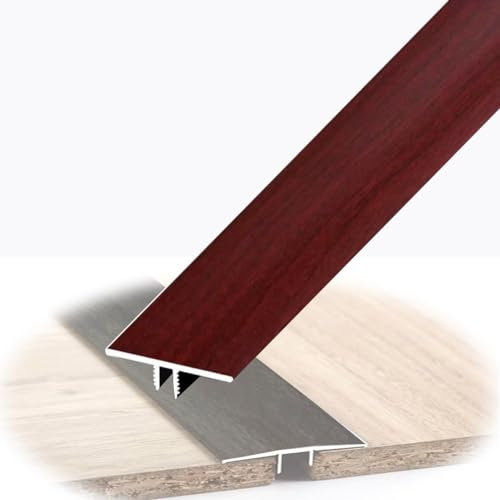 T-Form Schwellennaht-Abdeckleiste, Aluminium-Bodenübergangsleiste, Trennleiste, Metall-Laminat-Bodenleiste, Fugenabdeckungs-Verbindungsleiste, (rot)