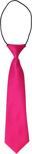 AAMERA Kids Elastic Neckties, Toddlers, Boys, Girls, Preschoolers, Weddings, Birthdays, Graduations, Communions (Hot Pink)