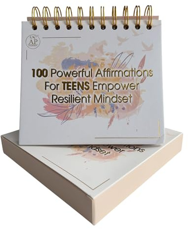 AP Inspiration Teen Affirmation Cards Desk Display – 100 Daily Positive Affirmations for Confidence, Self-Love & Growth Mindset | Undated Motivational Desk Display Gift for Teen Girls, Boys & Students