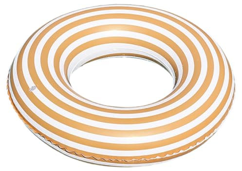 ibasenice Pool Schwimmring Für Erwachsene Aufblasbarer Strandring Mit Gestreiftem Design Leichtes PVC-Material Für Poolpartys Und Sommeraktivitäten
