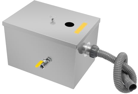 Interceptor - Séparateur de graisse - En acier inoxydable - 20 l - Pour évier, filtre à huile - Pour restaurant, cuisine, hôtel, café - Design amovible - 35 x 25 x 23 cm