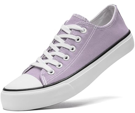 sharllen Canvas Shoes Women Ladies Low Top Sneakers Trainers Pumps for Men | Lace Up, Classic Women Canvas Plimsolls, Casual Tennis Shoes, Breathable, Non-Slip, Lightweight