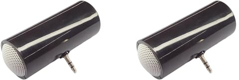 Uikdjgu 2X Mini-Lautsprecher, 3,5 mm, Tragbarer Lautsprecher, Mini-Verstärkerlautsprecher, Plug-and-Play, für Mobiltelefone und Tablets, Schwarz
