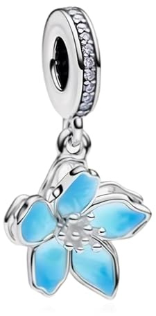 Simphman Charms Argent 925 Sterling Papillon Fleur de cerisier Pendentifs Perles pour Bracelets Colliers Christmas Day Bijoux Cadeau Pour Femme