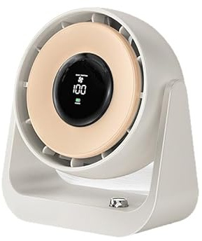 Ventilatore a convezione a turbina ad Alta velocità, Moderno, Mini circolatore d'Aria da Tavolo (Beige)