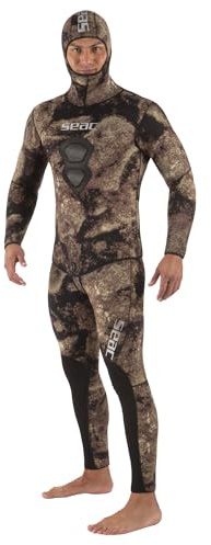 Seac Royal 5mm neoprene wetsuit for freediving, long-john and hooded jacket